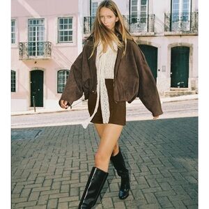 Zara Brown Suede Jacket